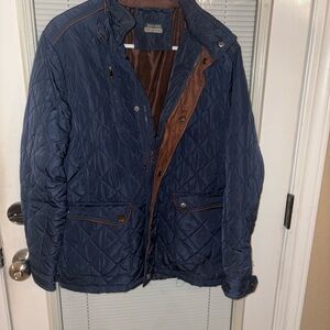 Quilted Jacket - Blue and Brown